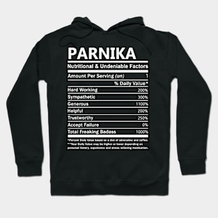 Parnika Name T Shirt - Parnika Nutritional and Undeniable Name Factors Gift Item Tee Hoodie